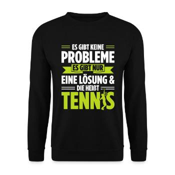 Es Gibt Keine Probleme Es Gibt Nur Eine Lösung Ten - Unisex Pullover - Schwarz - Vorne - Alina (178cm) & Michal (187cm)
