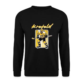 Krefeld Eishockey - Unisex Pullover - Schwarz - Vorne - Alina (178cm) & Michal (187cm)