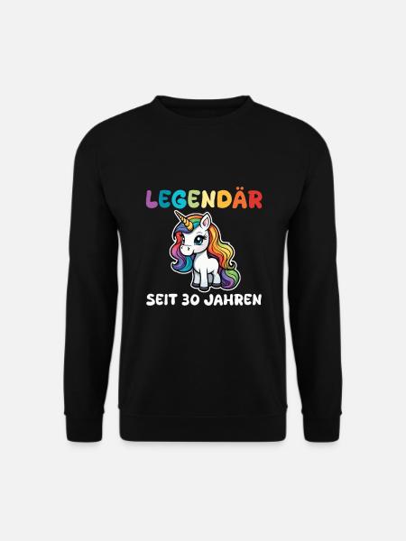 Legendär Seit 30 Jahren Einhorn - Unisex Pullover - Schwarz