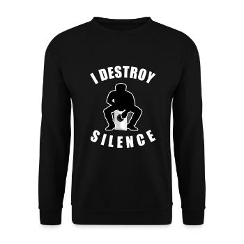 Cajon - i destroy silence Cajon Kajon Player - Unisex Sweatshirt - black - Front - Alina (178cm) & Michal (187cm)