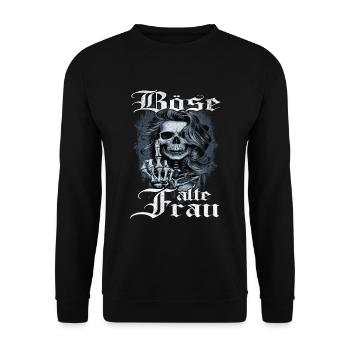 Crâne de vieille femme maléfique - Sweat-shirt Unisexe - noir - Devant - Alina (178cm) & Michal (187cm)