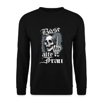 Crâne de vieille femme maléfique - Sweat-shirt Unisexe - noir - Devant - Alina (178cm) & Michal (187cm)