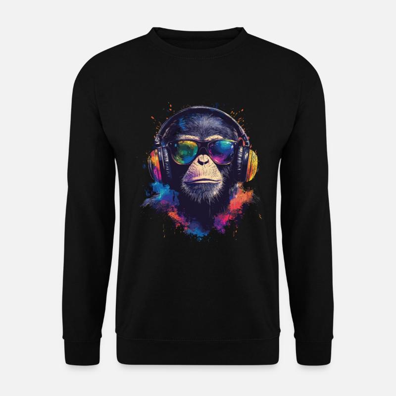 Cool Monkey With Sunglasses - Unisex Sweatshirt - black
