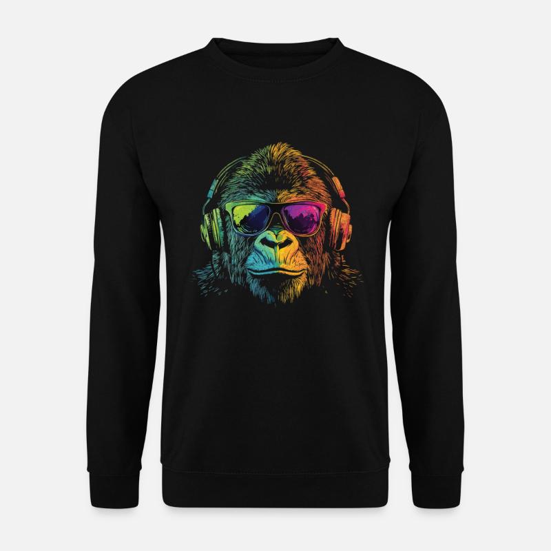 Cooler Affe Mit Sonnenbrille - Unisex Pullover - Schwarz