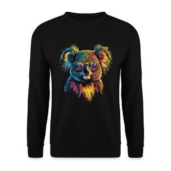 Koala Mit Sonnenbrille - Unisex Pullover - Schwarz - Vorne - Alina (178cm) & Michal (187cm)