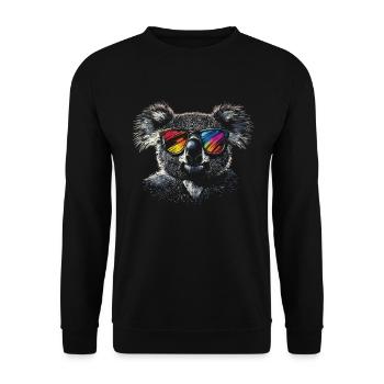 Koala Mit Sonnenbrille - Unisex Pullover - Schwarz - Vorne - Alina (178cm) & Michal (187cm)