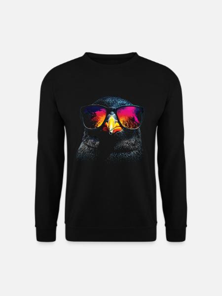 Cool Pinguin Sonnenbrille Pinguin Liebhaber - Unisex Pullover - Schwarz