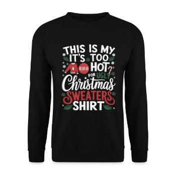 Weihnachten Ugly Christmas Lustig - Unisex Pullover - Schwarz - Vorne - Alina (178cm) & Michal (187cm)