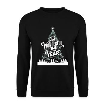 Christmas Most beautiful time of the year Christmas Eve - Unisex Sweatshirt - black - Front - Alina (178cm) & Michal (187cm)