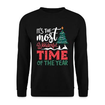Christmas Most beautiful time of the year Christmas Eve - Unisex Sweatshirt - black - Front - Alina (178cm) & Michal (187cm)