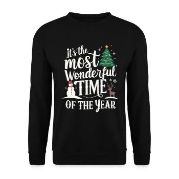 Most beautiful time of the year Christmas Christmas Eve - Unisex Sweatshirt - black - Front - Alina (178cm) & Michal (187cm)