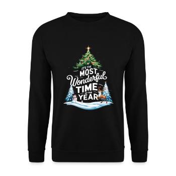 Réveillon de Noël La plus belle période de l’année Noël - Sweat-shirt Unisexe - noir - Devant - Alina (178cm) & Michal (187cm)