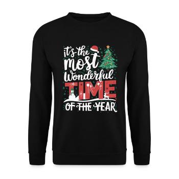 La plus belle période de l’année Noël Réveillon de Noël - Sweat-shirt Unisexe - noir - Devant - Alina (178cm) & Michal (187cm)