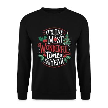 Christmas Eve Christmas The most beautiful time of the year - Unisex Sweatshirt - black - Front - Alina (178cm) & Michal (187cm)