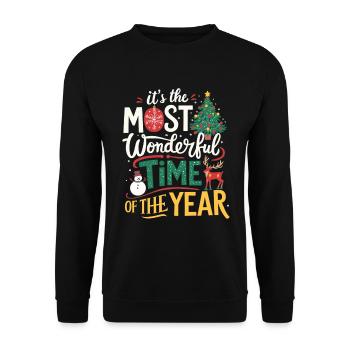 Noël Réveillon de Noël La plus belle période de l’année - Sweat-shirt Unisexe - noir - Devant - Alina (178cm) & Michal (187cm)