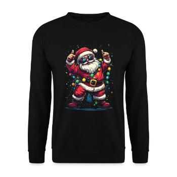 Noël vintage Père Noël Noël Noël Vibes - Sweat-shirt Unisexe - noir - Devant - Alina (178cm) & Michal (187cm)