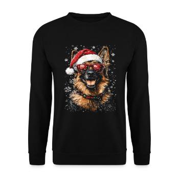 German Shepherd Christmas - Unisex Sweatshirt - black - Front - Alina (178cm) & Michal (187cm)