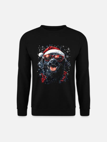 Labrador Schwarz Weihnachten - Unisex Pullover - Schwarz