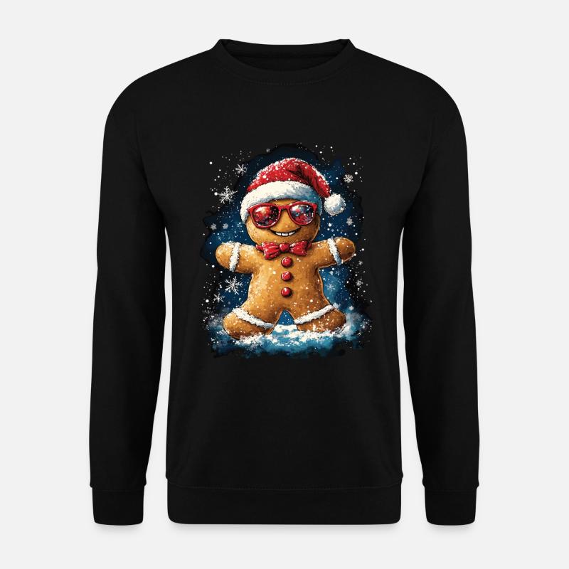 Christmas Motif Gingerbread Man - Unisex Sweatshirt - black
