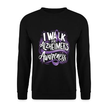 Alzheimer Bewusstsein Lila Band - Unisex Pullover - Schwarz - Vorne - Alina (178cm) & Michal (187cm)