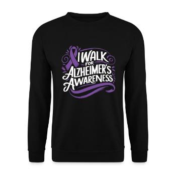 Alzheimer Bewusstsein Lila Band - Unisex Pullover - Schwarz - Vorne - Alina (178cm) & Michal (187cm)