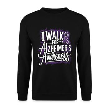 Alzheimer Bewusstsein Lila Band - Unisex Pullover - Schwarz - Vorne - Alina (178cm) & Michal (187cm)