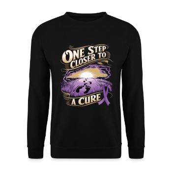 Alzheimer Bewusstsein Lila Band - Unisex Pullover - Schwarz - Vorne - Alina (178cm) & Michal (187cm)