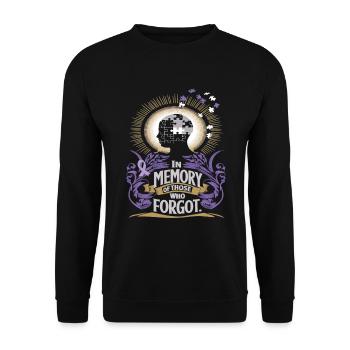 Alzheimer Bewusstsein Lila Band - Unisex Pullover - Schwarz - Vorne - Alina (178cm) & Michal (187cm)