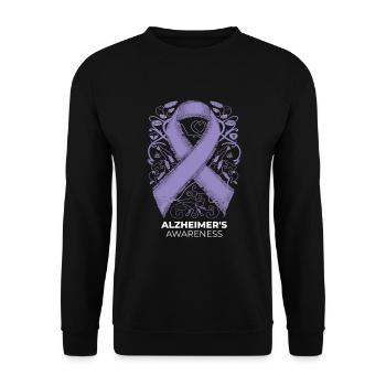 Alzheimer Bewusstsein Lila Band - Unisex Pullover - Schwarz - Vorne - Alina (178cm) & Michal (187cm)