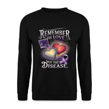 Alzheimer Bewusstsein Lila Band - Unisex Pullover - Schwarz - Vorne - Alina (178cm) & Michal (187cm)