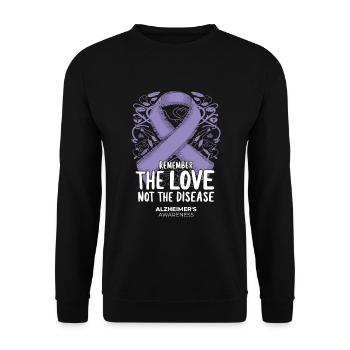 Alzheimer Bewusstsein Lila Band - Unisex Pullover - Schwarz - Vorne - Alina (178cm) & Michal (187cm)