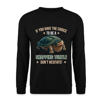 Dicton de tortue serpentine alligator | Drôle - Sweat-shirt Unisexe - noir - Devant - Alina (178cm) & Michal (187cm)