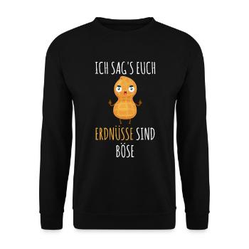 Peanuts Are Evil | Funny Peanut Allergy | - Unisex Sweatshirt - black - Front - Alina (178cm) & Michal (187cm)