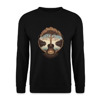 Acoustic Guitar Guitar Music Guitarist - Unisex Sweatshirt - black - Front - Alina (178cm) & Michal (187cm)