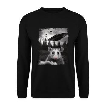 Funny Opossum Possum Weird Stuff Meme Design - Unisex Sweatshirt - black - Front - Alina (178cm) & Michal (187cm)
