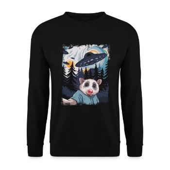 Funny Opossum Possum Weird Stuff Meme Design - Unisex Sweatshirt - black - Front - Alina (178cm) & Michal (187cm)