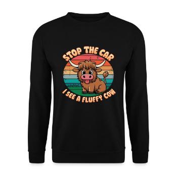 Highland Cattle Fluffy Cow Shaggy Cattle - Unisex Sweatshirt - black - Front - Alina (178cm) & Michal (187cm)