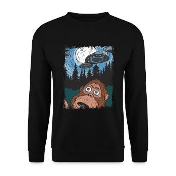 Ufo Alien Bigfoot Sasquatch - Unisex Pullover - Schwarz - Vorne - Alina (178cm) & Michal (187cm)