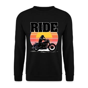 Ride Motorcycle, Silhouette Sunset - Unisex Sweatshirt - black - Front - Alina (178cm) & Michal (187cm)