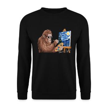 Van Gogh Sternennacht Nuit étoilée Bigfoot - Sweat-shirt Unisexe - noir - Devant - Alina (178cm) & Michal (187cm)
