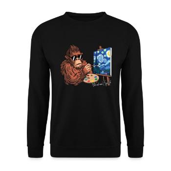 Van Gogh Sternennacht Starry Night Bigfoot - Unisex Sweatshirt - black - Front - Alina (178cm) & Michal (187cm)