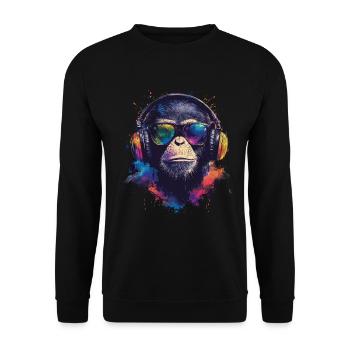 Festival des singes DJ - Sweat-shirt Unisexe - noir - Devant - Alina (178cm) & Michal (187cm)