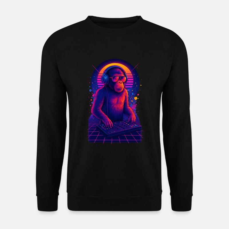 Rave DJ Affe - Unisex Pullover - Schwarz