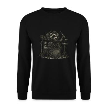 Raccoon Drums Drummer Festival - Unisex Sweatshirt - black - Front - Alina (178cm) & Michal (187cm)