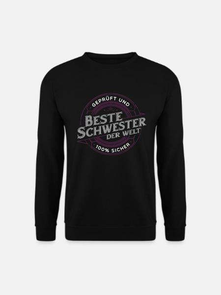 Schwester Schwesterherz Geschenk Geschenkidee - Unisex Pullover - Schwarz