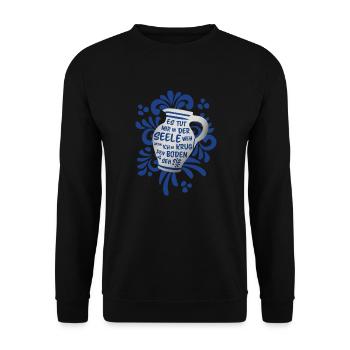 Lustige Geschenkidee Apfelwein, Äppler aus Bembel - Unisex Pullover - Schwarz - Vorne - Alina (178cm) & Michal (187cm)