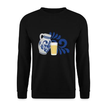 Idée cadeau drôle pour le vin de pomme, les pommes de Bembel - Sweat-shirt Unisexe - noir - Devant - Alina (178cm) & Michal (187cm)