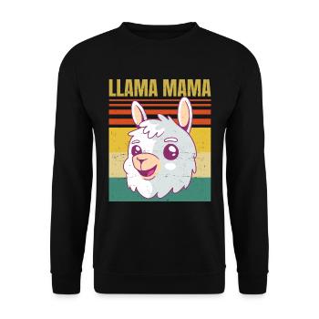 Llama Mama - Pregnancy Announcement Baby Mom - For - Unisex Pullover - Schwarz - Vorne - Alina (178cm) & Michal (187cm)