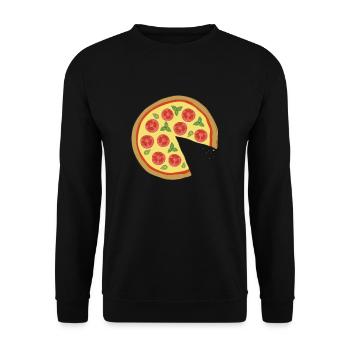 Couple Pizza Margherita - Love Relation - Funny - Unisex Pullover - Schwarz - Vorne - Alina (178cm) & Michal (187cm)