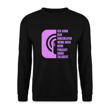 Lustiges Podcast - Ich Kann Nur Mit Podcast - Unisex Pullover - Schwarz - Vorne - Alina (178cm) & Michal (187cm)